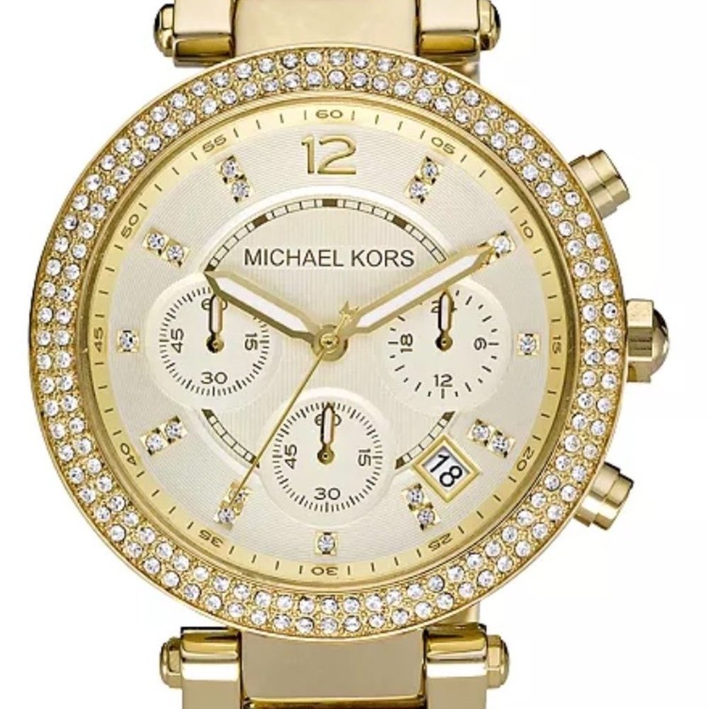 Michael Kors Parker Pave Watch MK-5354 Gold Tone